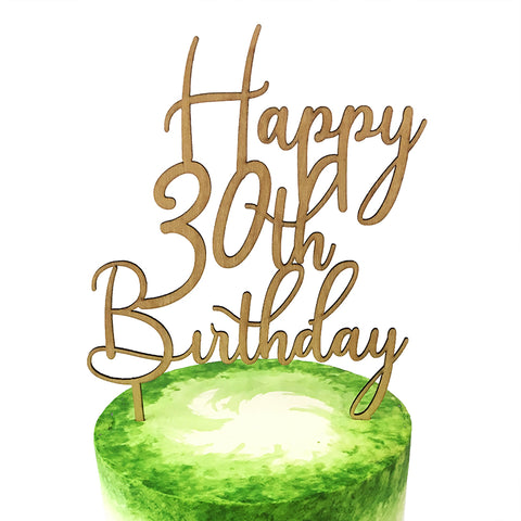 Woodgrain Happy [Age] Birthday